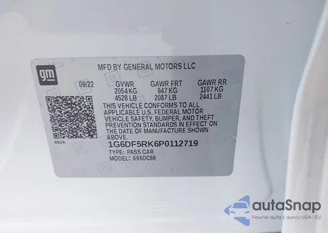 2023 Cadillac Ct4 Premium Luxury z USA, uszkodzony, nr VIN 1G6DF5RK6P0112719